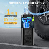150PSI Cordless Tire Inflator Air Pump w/ LED Light & Digital Gauge