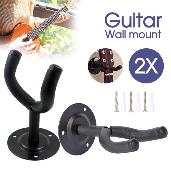 2X Guitar Hanger Wall Mount Holder Hook Rack Bracket Padded Instrument Display