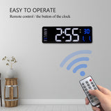 LED Large Big Jumbo Wall Desk Clock Digital Display With Calendar Temperature