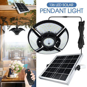 136 LED Solar Light Indoor Outdoor Hanging Pendant Garden Yard Tent Shed Lamp