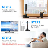 TV Antenna Portable Digital For Freeview Aerial Ariel Caravan Indoor 200Mile