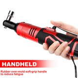 Cordless Electric Ratchet Right Angle Wrench Tool 3/8'' 18V 90° 100Nm +2*Battery