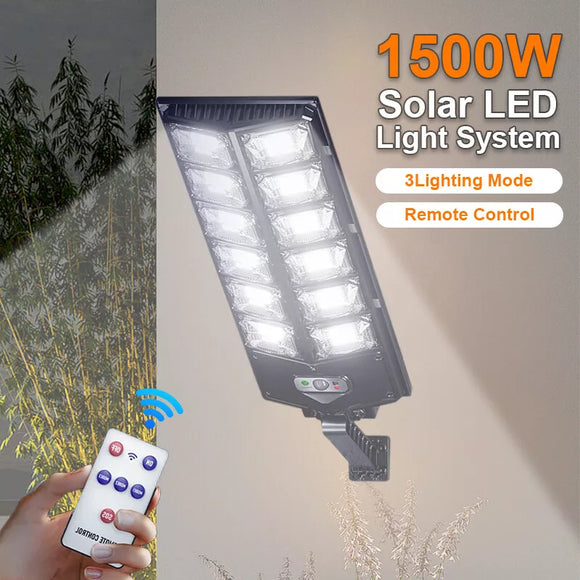 1500W Solar LED Strong Light Double Row Path Light Solar Induction Outdoor