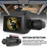 Uber Car 3" 1080P Dual Dash Cam IR Night Vision Video Recorder Camera G sensor