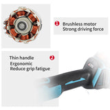 Brushless Cordless Angle Grinder 125mm Cutting Polishing For Makita 18V Battery