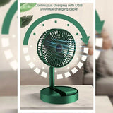 Telescopic Portable Floor Fan 3 Speeds USB Foldable Fan