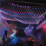 Solar LED String Fairy Lights Net Mesh Curtain Christmas Wedding Garden Outdoor