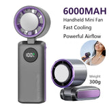 6000mah Portable Mini Semiconductor Ice Fan with LED Display Core Cooling Fan