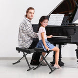 Height Adjustable Double X Frame Padded Piano Stool Stool 50x50x30cm