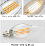 1/10pcs E14 4/6W LED Dimmable Bulb Flame Chandelier Bent Tip Candle Light SES Edison Lamp