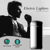 Electric Flameless Windproof USB Rechargeable Dual Arc Plasma Lighter Lighters