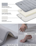 Memory Foam Bath Bathroom Mat Pad Soft Absorbent Non-Slip Bedroom Floor Tub Rug