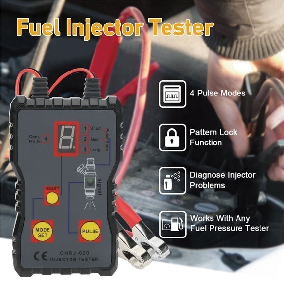 12V DIY Fuel Injector Tester Cleaner Kit 4 Pulse Modes 4 Test Leads