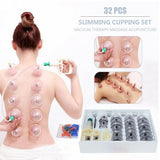 Vacuum Massage Cupping Kit Acupuncture Suction Massager Pain Relief 32 Cups Set