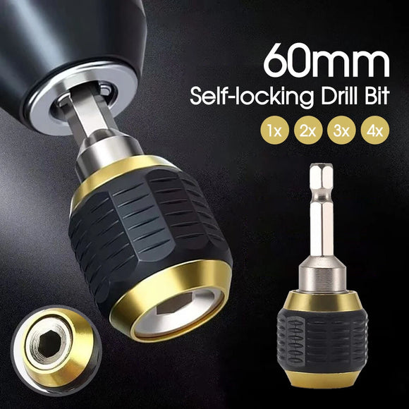 Locking Bit Extension 60mm Self-locking Drill Bit Holder 1/4 Inch Hex Shank Drill Bit Extens ...