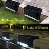 4PCS Outdoor Solar LED Deck Lights Garden Patio Pathway Stairs Step Fence Lamps