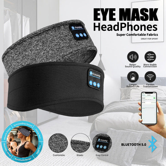 Wireless Bluetooth 5.0 Stereo Eye Mask Headphones Earphone Sleep Music Headband