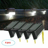 4PCS Outdoor Solar LED Deck Lights Garden Patio Pathway Stairs Step Fence Lamps