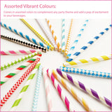 100-2000pcs Colourful Foil Paper Drinking Straws Bulk Packs for Festive Party