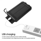 10000mAh Waterproof Solar Power Bank 2 USB LED External Backup Battery Charger