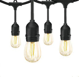 LED Festoon Lights Solar String Light Waterproof Party Outdoor Bulbs 48FT