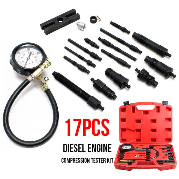 17PCS AU Diesel Engine Compression Tester Kit Tool Set Automotive Compressor