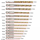 13 PCS Quick Change Hex Shank Drill Bits Set HSS Steel Wood Timber Drilling