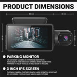 Uber Car 3" 1080P Dual Dash Cam IR Night Vision Video Recorder Camera G sensor