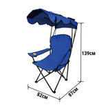 Canopy Chair Foldable W/ Sun Shade Beach Camping Folding Outdoor Fishing