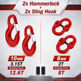 2X (8mm Hammerlock+ 10mm Eye Sling Hook) Caravan Trailer Chain connecting Extend