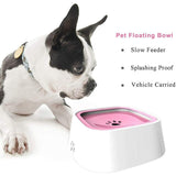 1.5L Pet Dog Cat Water Bowl No Spill Slow Feeder Dispenser Dust Free Non Slip