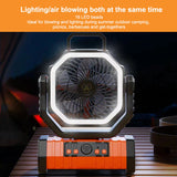 10000mA Camping Fan with LED Lantern Remote Control Portable Mobile Power Fan