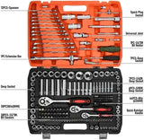 216-Piece Tool Set - Mechanics Tool Kit with 1/4" & 3/8" Drive Sockets with Case