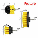 3PCS Grout Power Scrubber Clean Drill Brush Tub Cleaner Combo Tool Kit