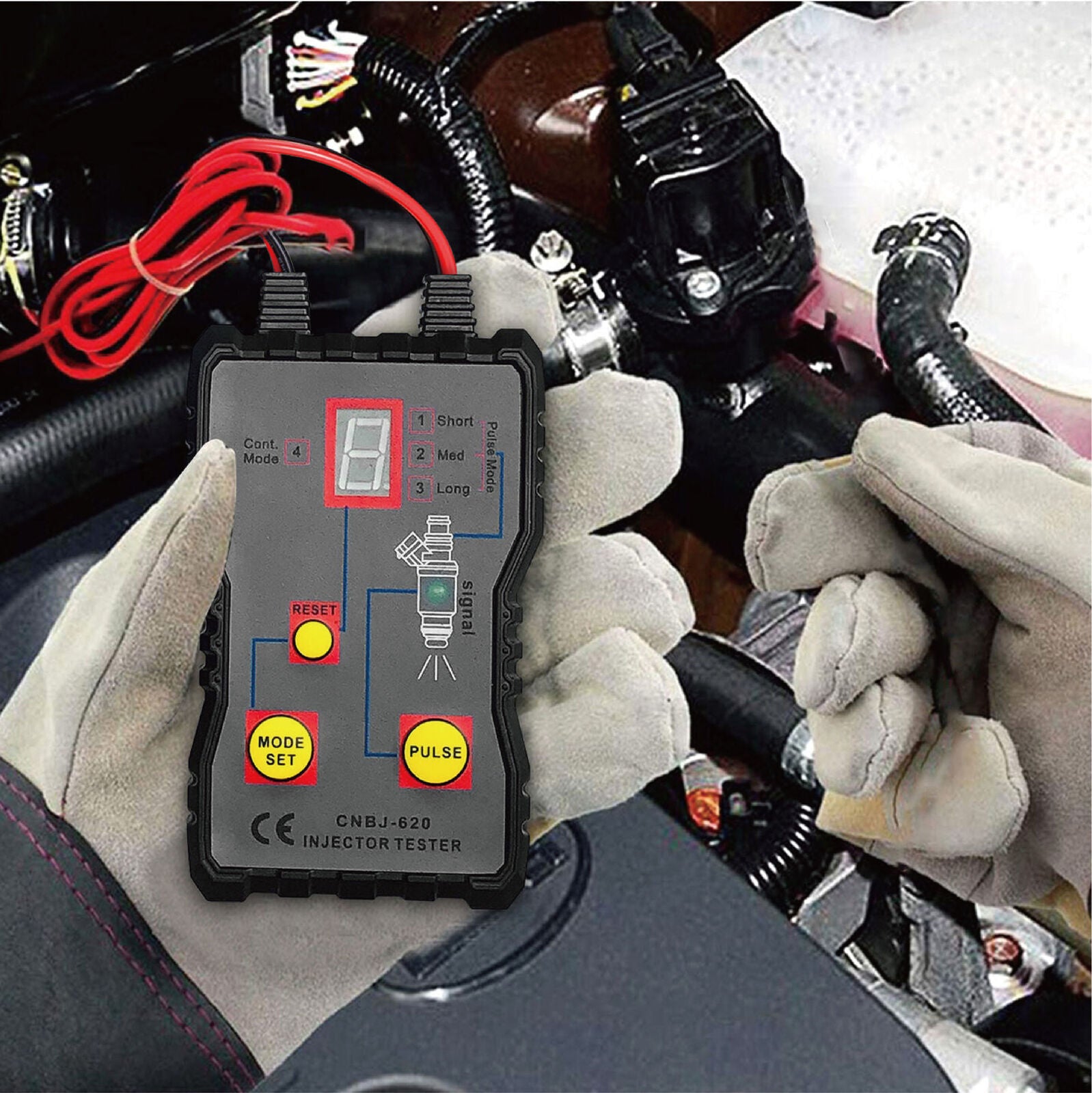 Diy Injector Test Light 12V DIY Fuel Injector Tester Cleaner Kit 4 Pulse Modes 4 Test Leads ...