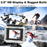 4K Action Camera Waterproof Sports Cam 20MP WiFi 64GB SD Card 17pc Accessory Kit