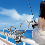 Stainless Steel Rod Holder Rail Mount Wire Fishing Boat Marine Grade 2PCS