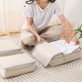 4PCS Storage Compression Bags Luggage Travel Packing Cubes Organiser Suitcases