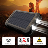 10000mAh Waterproof Solar Power Bank 2 USB LED External Backup Battery Charger