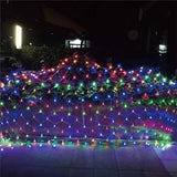 Solar LED String Fairy Lights Net Mesh Curtain Christmas Wedding Garden Outdoor