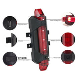 Bike Front Rear Light USB Rechargable Lamp Flashlight Bicycle LED