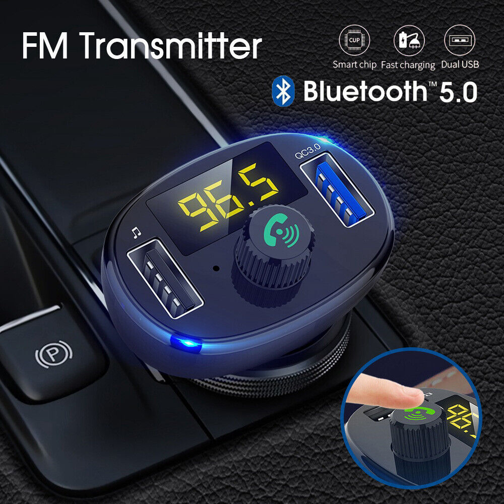 Bluetooth 5.0 Radio Car Kit Wireless FM Transmitter Dual USB Charger M ...