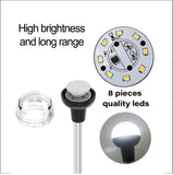 Stainless Steel LED Pole Folding Anchor Light - 241mm, 12V