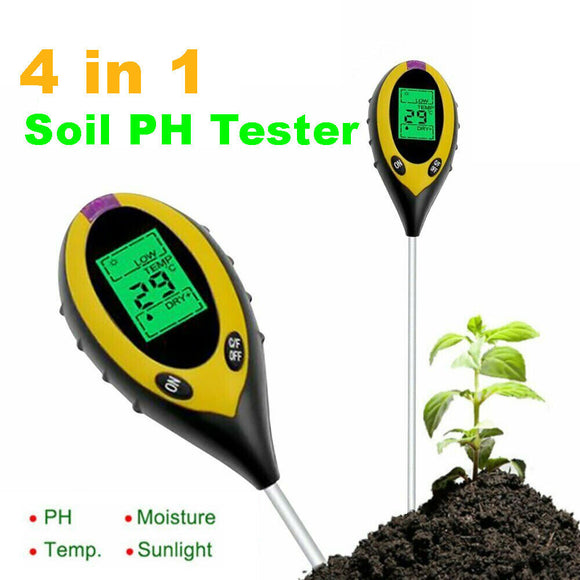 4 in 1 Soil PH Tester Moisture Sunlight Light Test Meter for Garden Plant Lawns