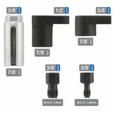 5 PC 1/2'' 3/8'' 22mm Oxygen Lambda Sensor Remove Socket Set Kit Thread Chasers