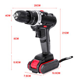 Electric Cordless Drill Driver Tools Screwdriver Set with /2 Lithium Batteries