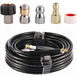 15M High Pressure Washer Hose Pipe Sewer Drain Cleaning Cleaner Kit Set 5800PSI