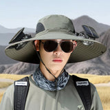 Solar Roof Men's Big Hat Roof Charging Fan Summer Hat Roof Top Fisherman's Hat