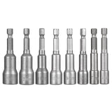 8-Piece Socket Magnetic Nut Driver Set Drill Bit Adapter 1/4'' Hex Shank 6-13MM