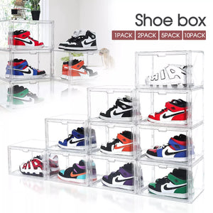 Foldable Shoe box，Clear Plastic Stackable Shoe Box,Clear Shoe Organizer